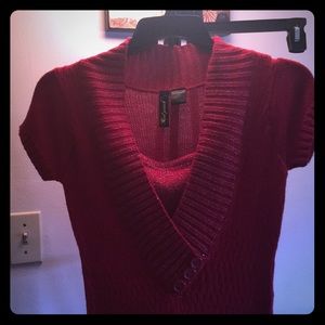 Red short sleeve sweater dress